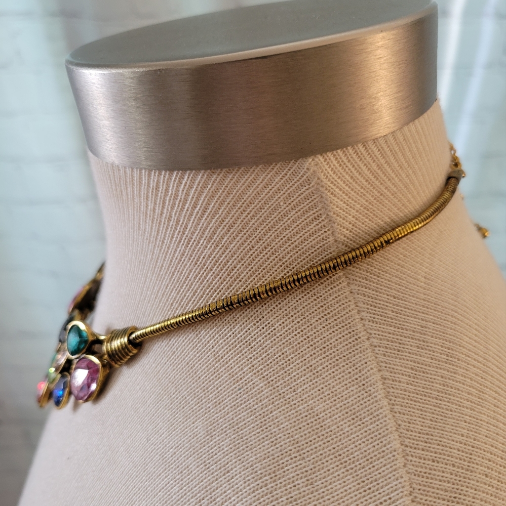 Multicolored Statement Necklace 16" - image 3